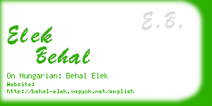 elek behal business card